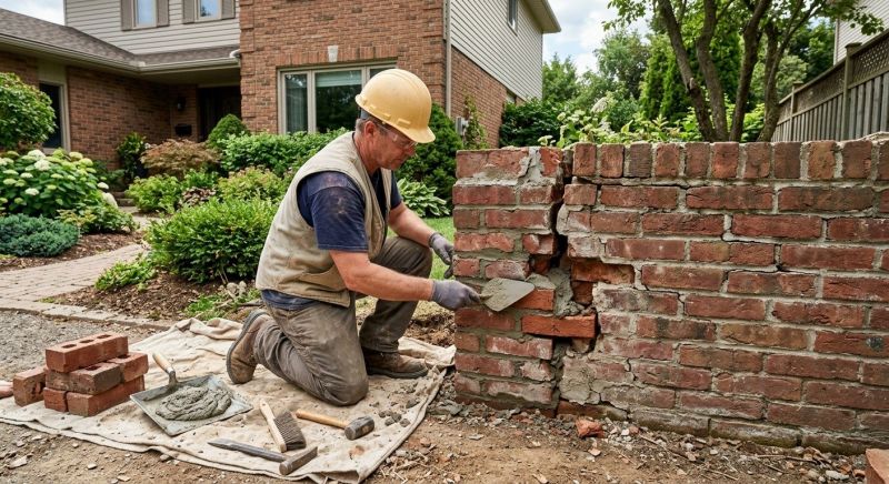 Brick Fence Repair in Bismarck, ND