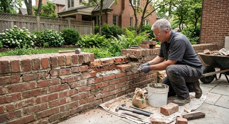 Brick Fence Repair in Bismarck, ND