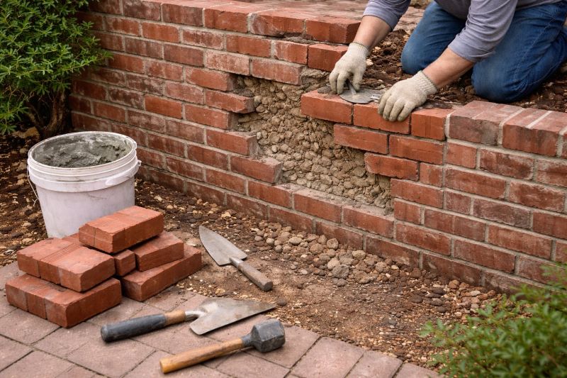 Brick Fence Repair in Bismarck, ND