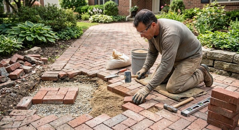 Brick Pathway Repair in Bismarck, ND