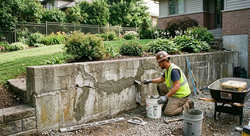 Brick Retaining Wall Repair in Bismarck, ND