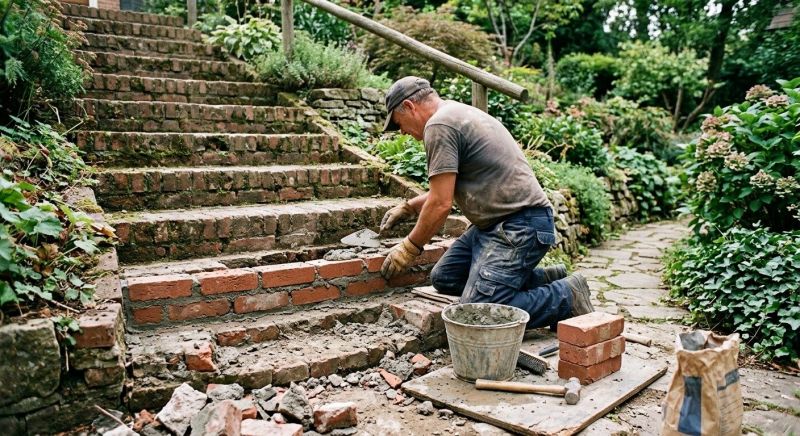 Brick Stairs Repair in Menoken, ND