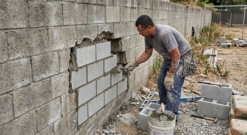 Concrete Block Repair in Menoken, ND