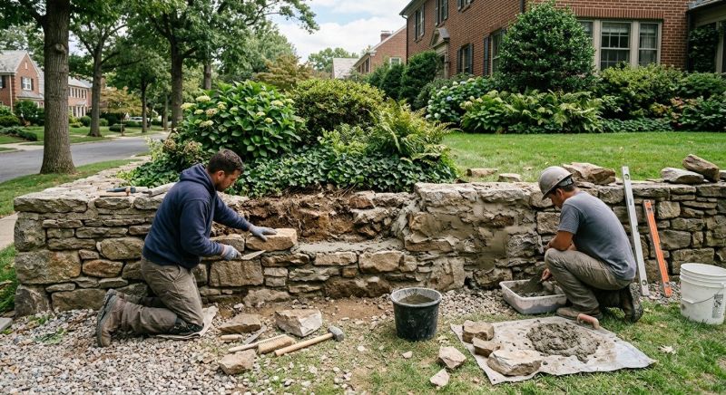 Stone Wall Repair in Mandan, ND